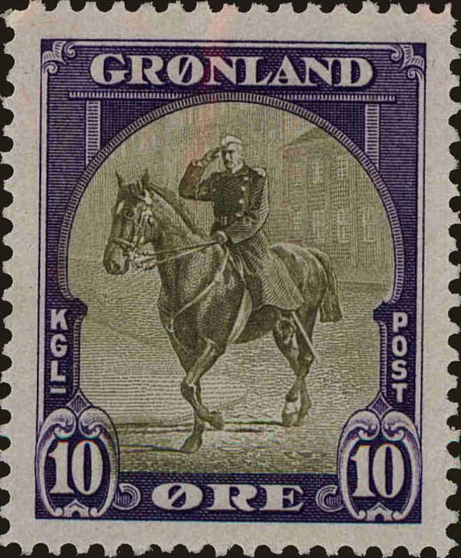 Front view of Greenland 13 collectors stamp