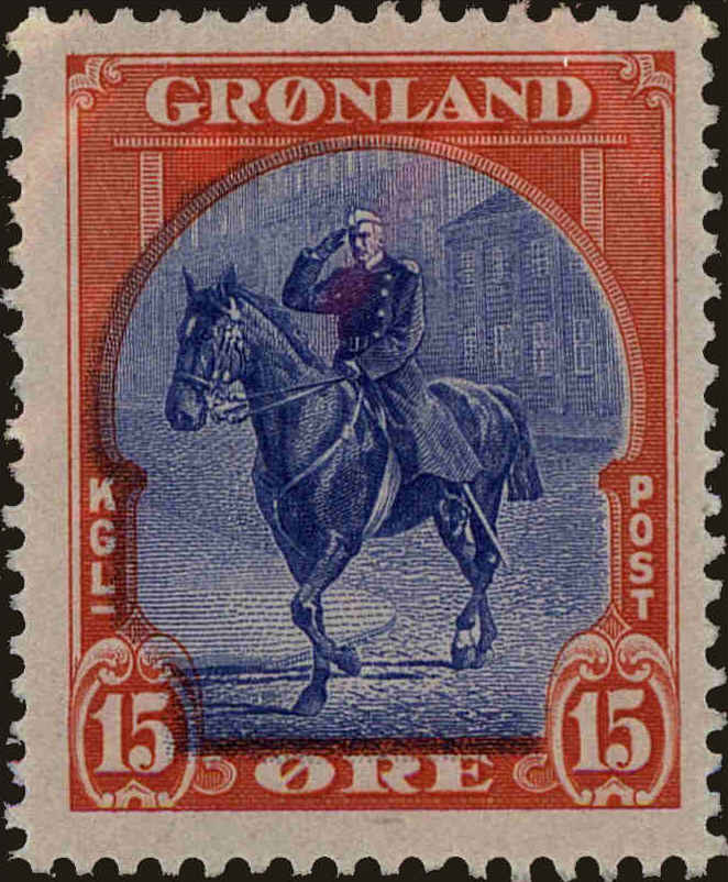 Front view of Greenland 14 collectors stamp