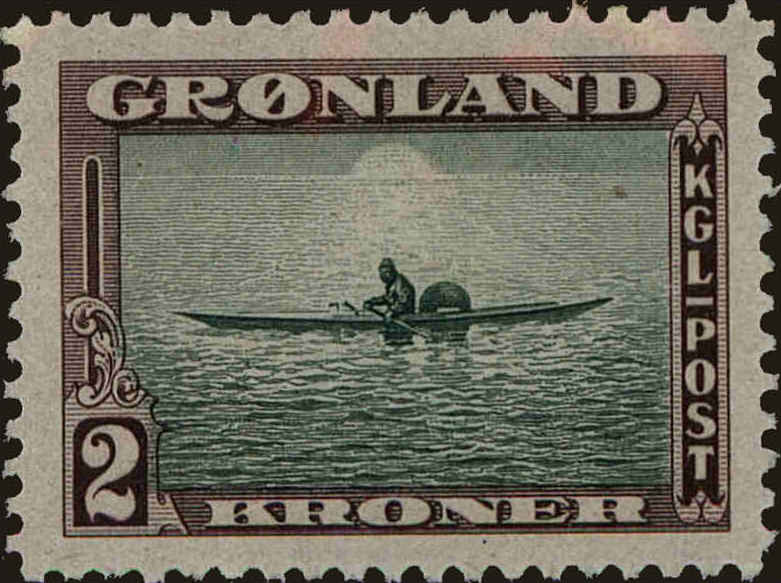 Front view of Greenland 17 collectors stamp