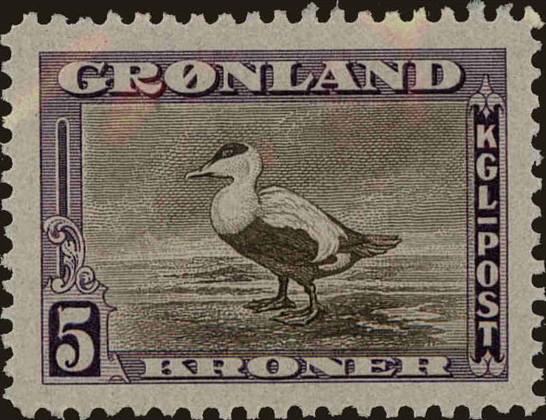Front view of Greenland 18 collectors stamp