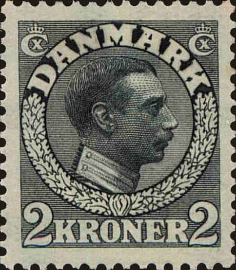 Front view of Denmark 133 collectors stamp