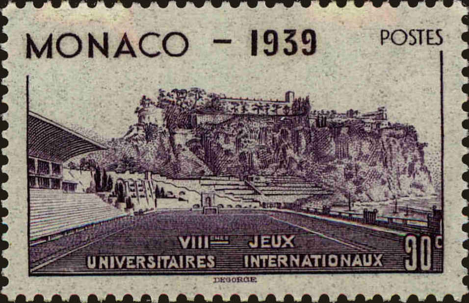 Front view of Monaco 179 collectors stamp