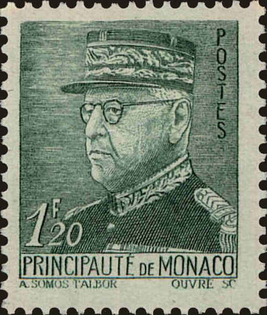 Front view of Monaco 185 collectors stamp