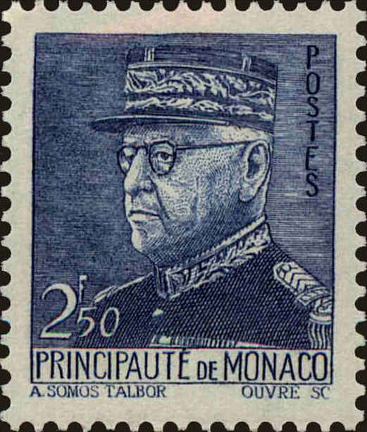 Front view of Monaco 189 collectors stamp