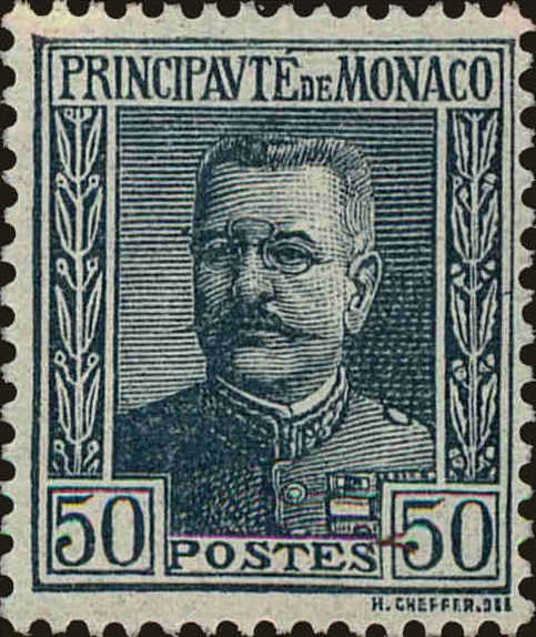 Front view of Monaco 75 collectors stamp