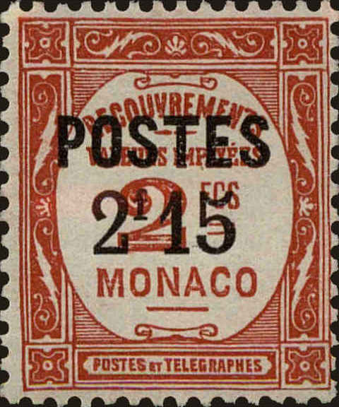Front view of Monaco 142 collectors stamp