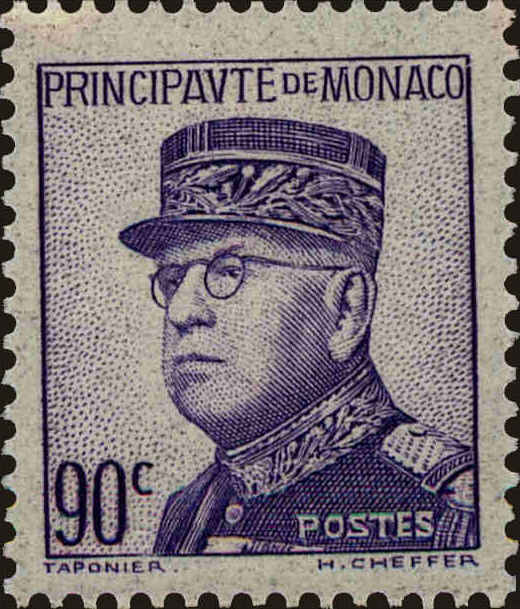 Front view of Monaco 154 collectors stamp