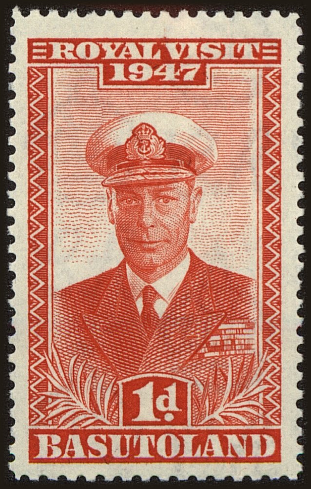 Front view of Basutoland 35 collectors stamp