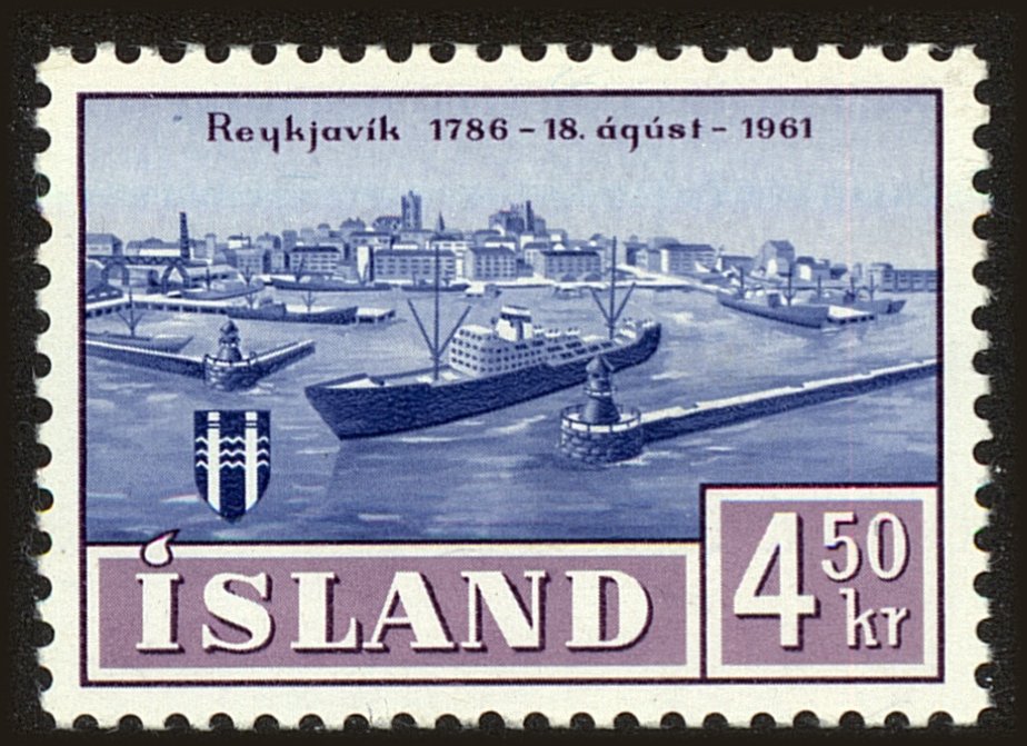 Front view of Iceland 339 collectors stamp