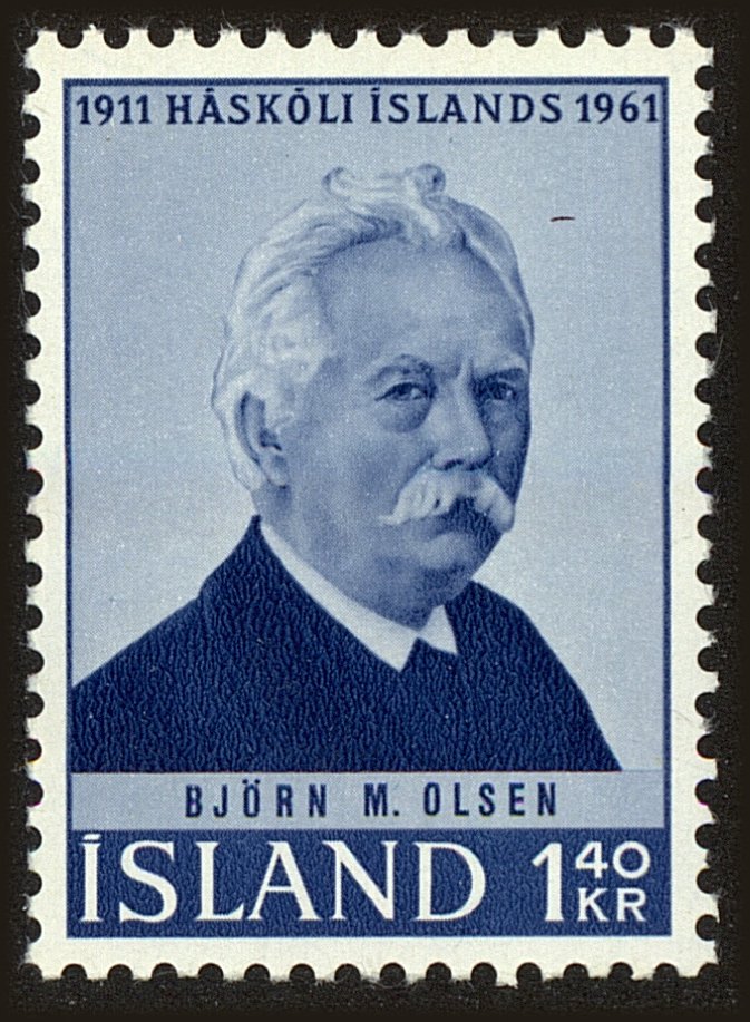 Front view of Iceland 343 collectors stamp