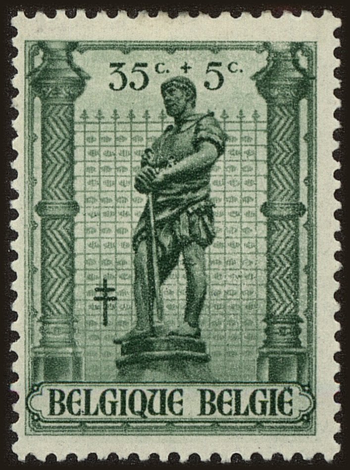 Front view of Belgium B347 collectors stamp