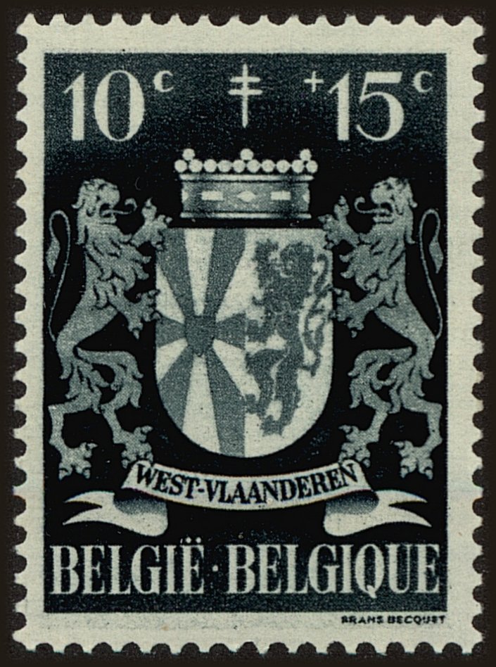 Front view of Belgium B408 collectors stamp
