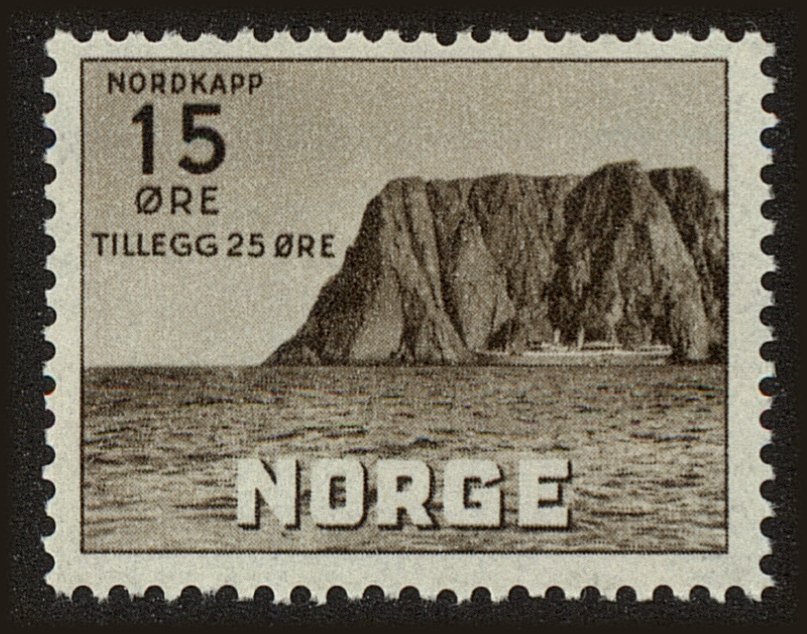 Front view of Norway B28 collectors stamp