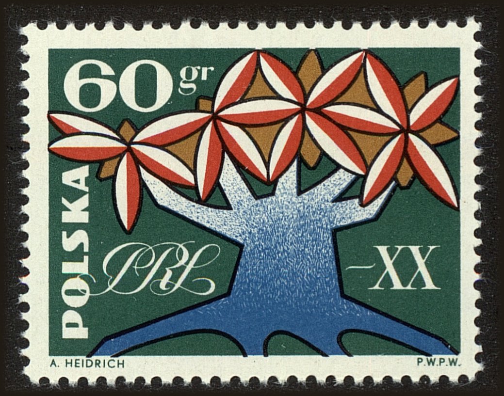 Front view of Polish Republic 1245 collectors stamp