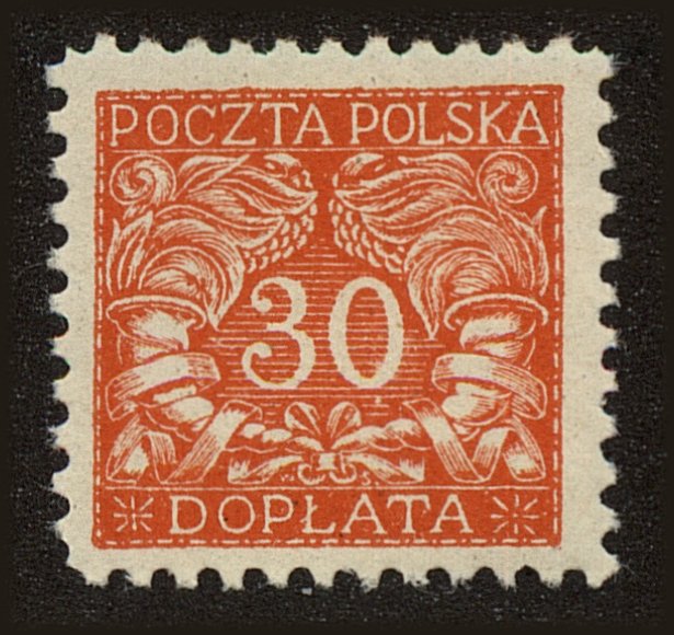 Front view of Polish Republic J18 collectors stamp