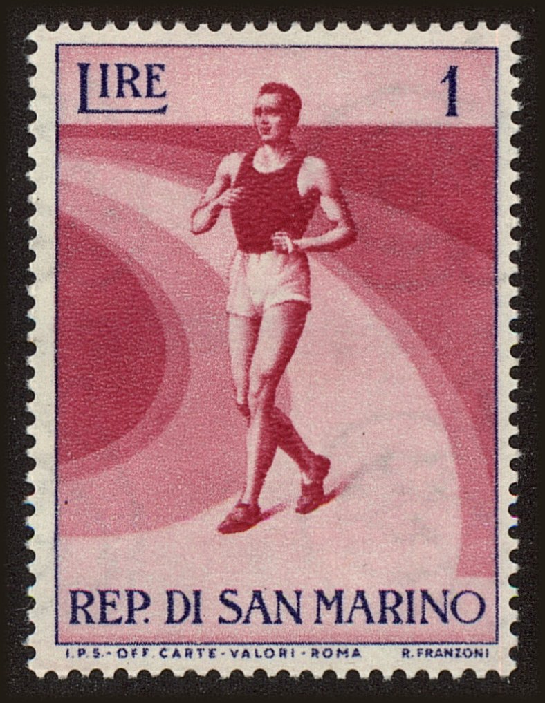 Front view of San Marino 345 collectors stamp