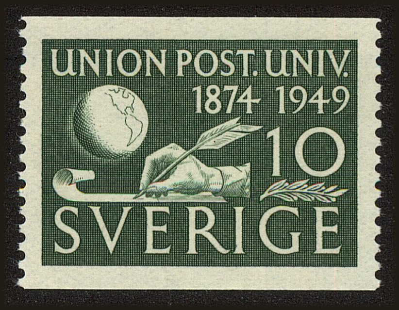 Front view of Sweden 411 collectors stamp