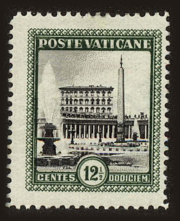 Front view of Vatican City 21 collectors stamp