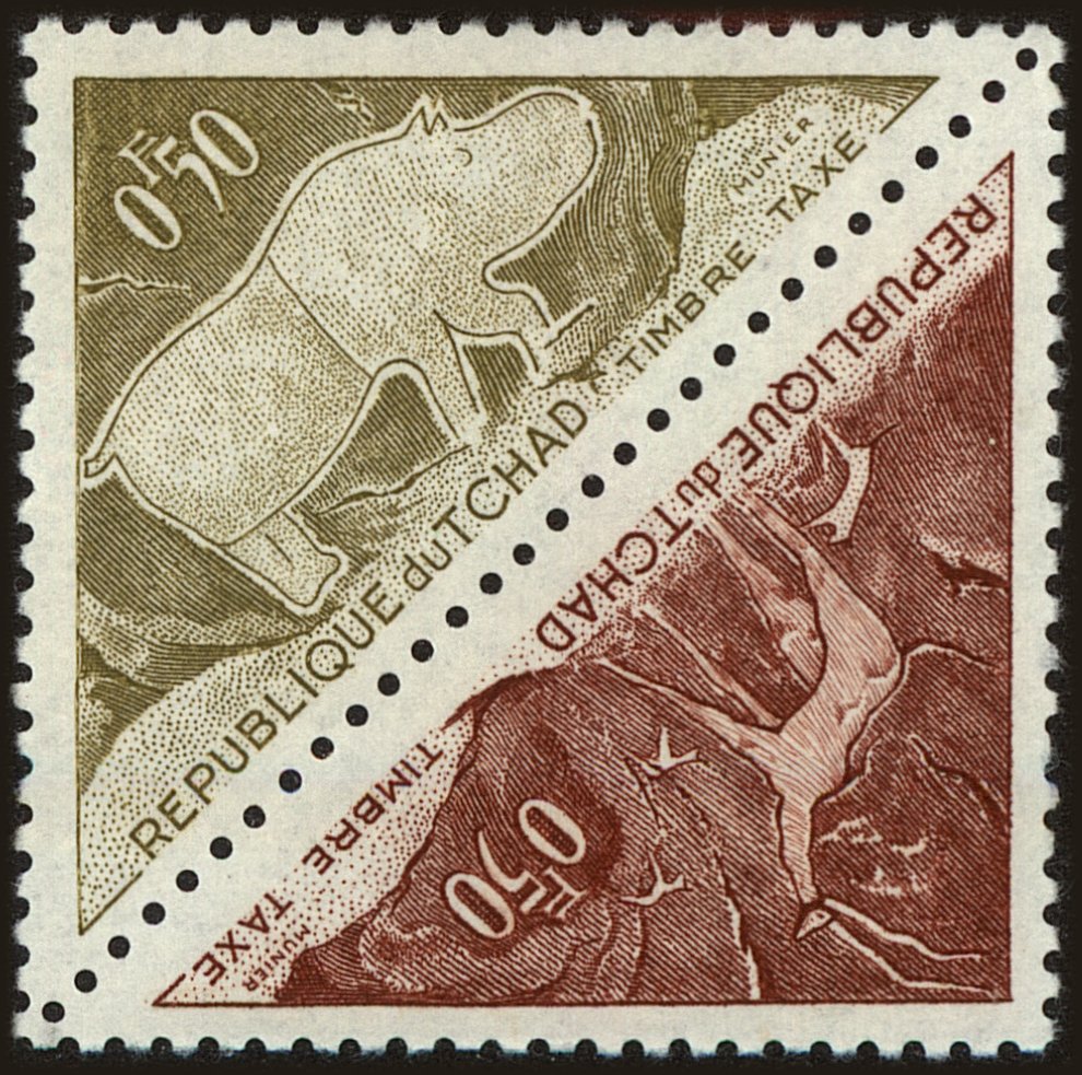 Front view of Chad J24a collectors stamp
