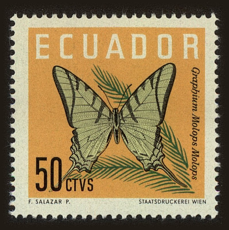 Front view of Ecuador 682 collectors stamp