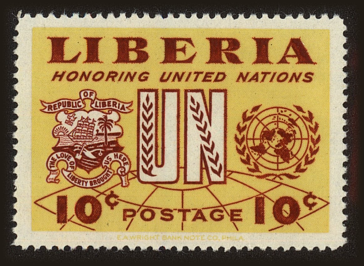 Front view of Liberia 340 collectors stamp