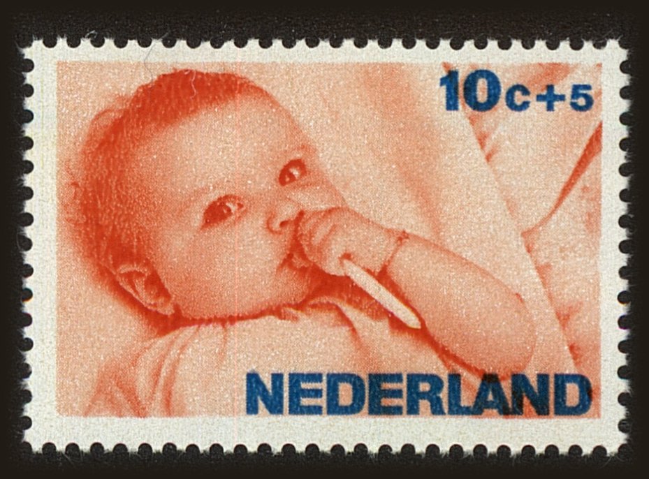 Front view of Netherlands B414 collectors stamp