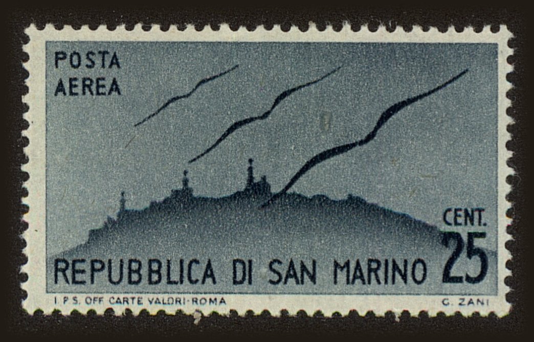 Front view of San Marino C41 collectors stamp