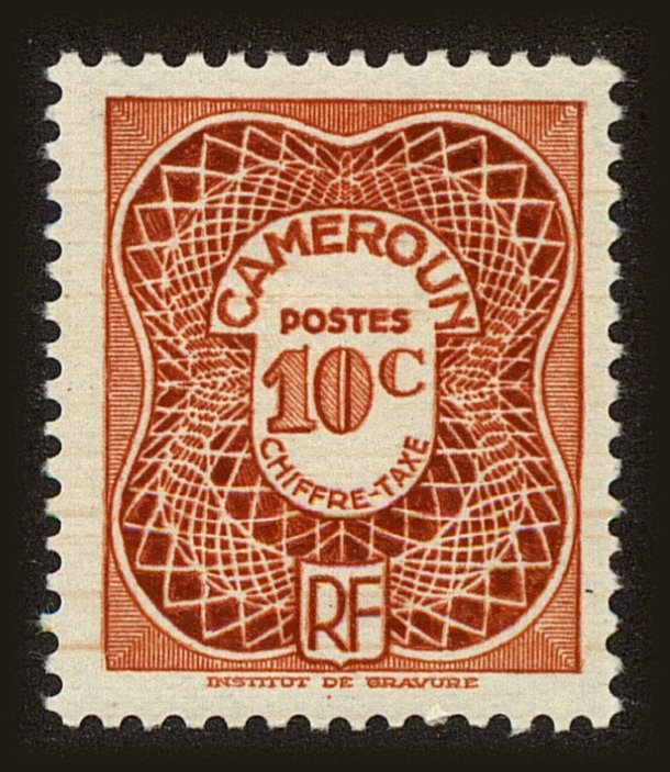 Front view of Cameroun (French) J24 collectors stamp