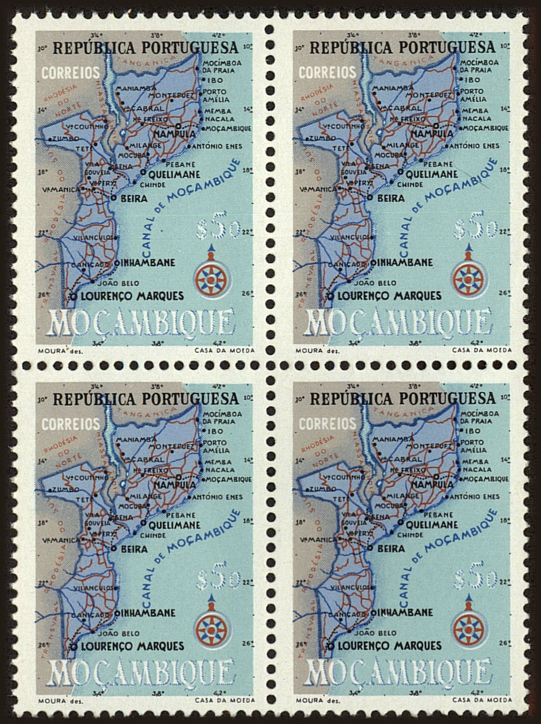 Front view of Mozambique 389 collectors stamp