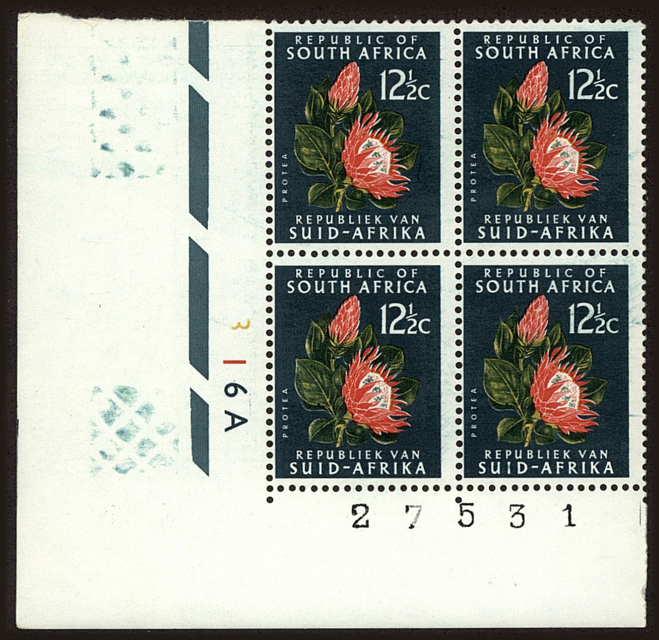 Front view of South Africa 263 collectors stamp