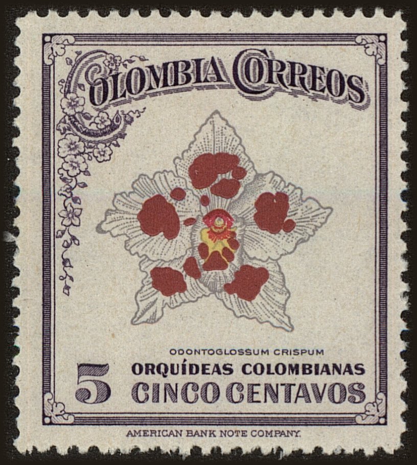 Front view of Colombia 549 collectors stamp