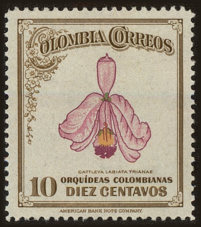 Front view of Colombia 551 collectors stamp