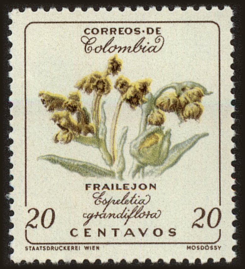 Front view of Colombia 717 collectors stamp