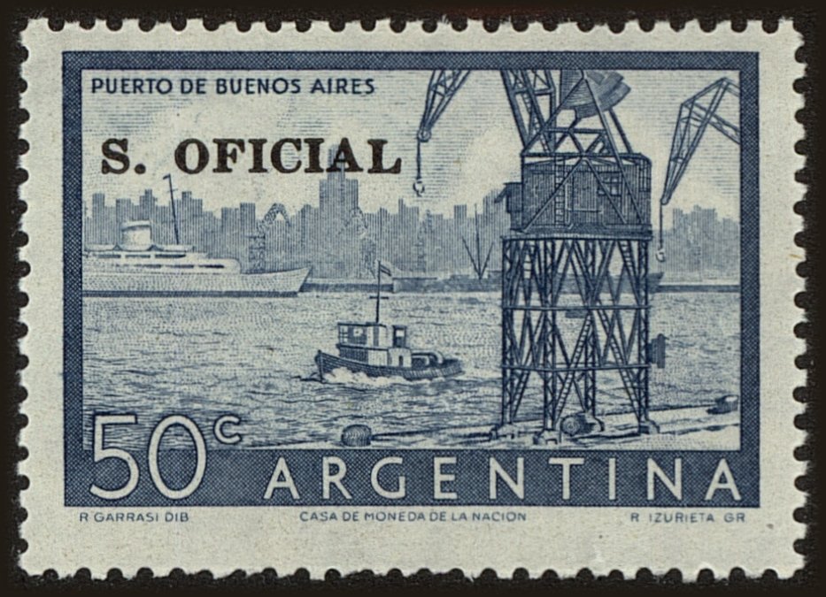 Front view of Argentina O97 collectors stamp