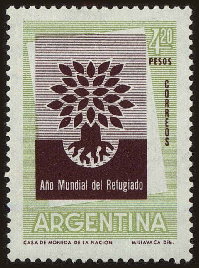Front view of Argentina 711 collectors stamp
