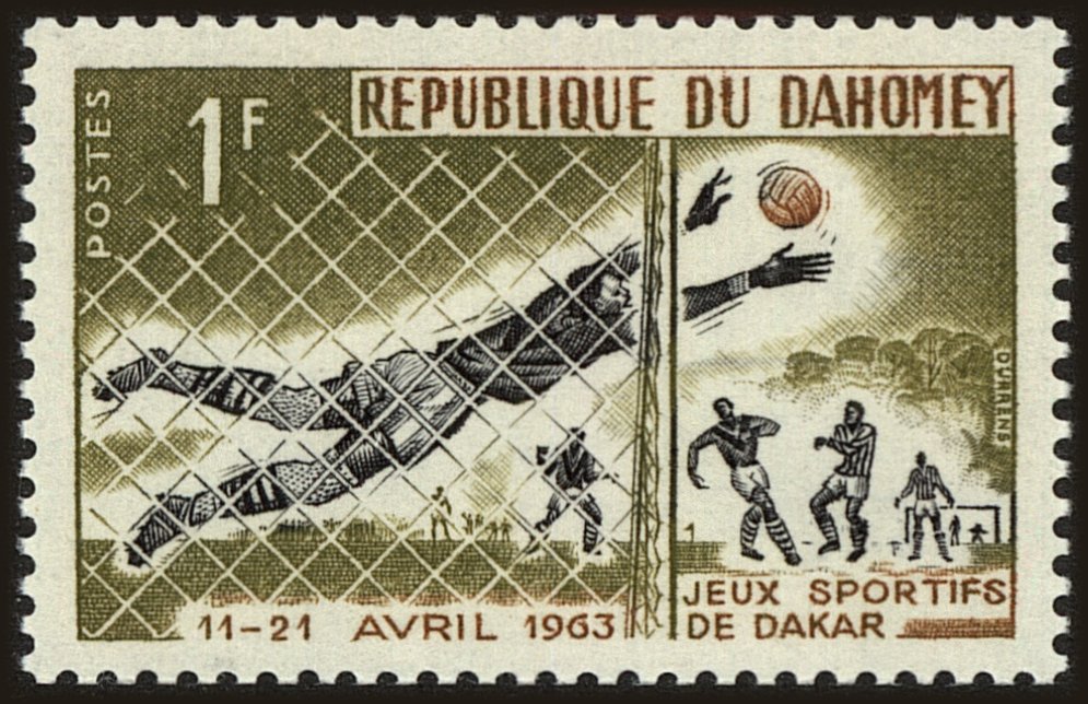 Front view of Dahomey 173 collectors stamp