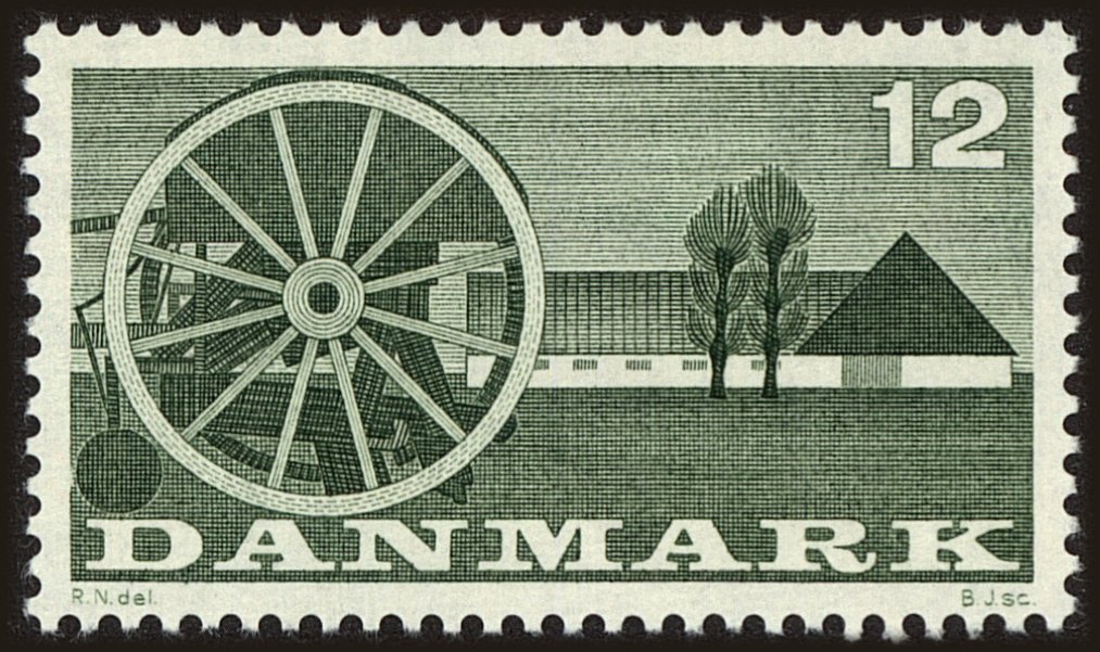 Front view of Denmark 371 collectors stamp