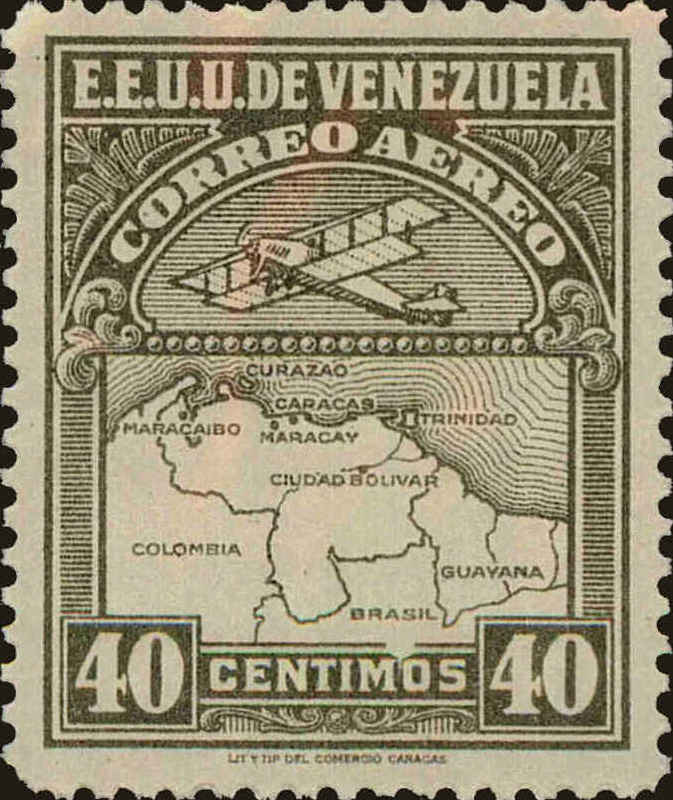 Front view of Venezuela C5 collectors stamp