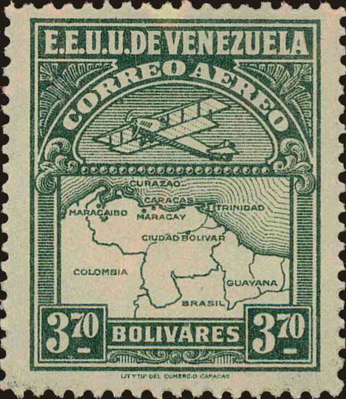 Front view of Venezuela C14 collectors stamp