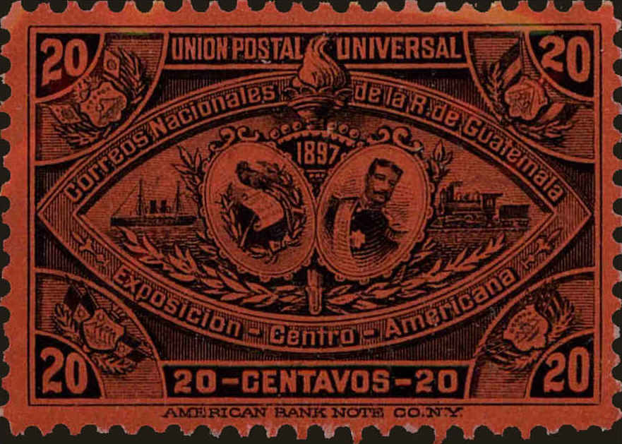 Front view of Guatemala 66 collectors stamp