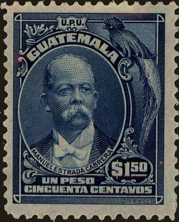 Front view of Guatemala 161 collectors stamp