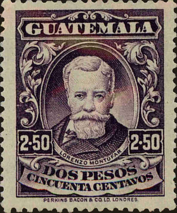Front view of Guatemala 218 collectors stamp