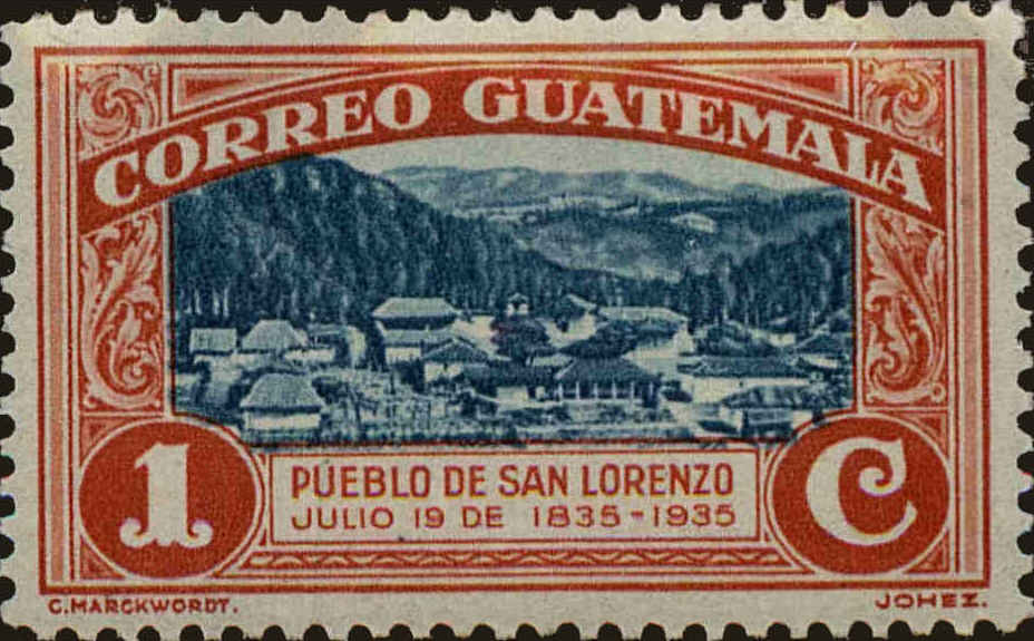 Front view of Guatemala 265 collectors stamp