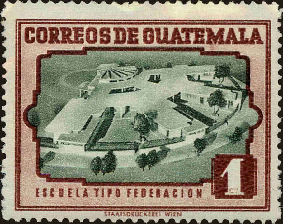 Front view of Guatemala 340 collectors stamp