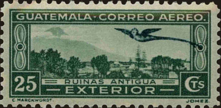 Front view of Guatemala C61 collectors stamp