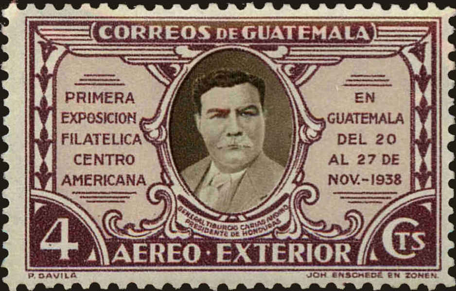 Front view of Guatemala C96 collectors stamp