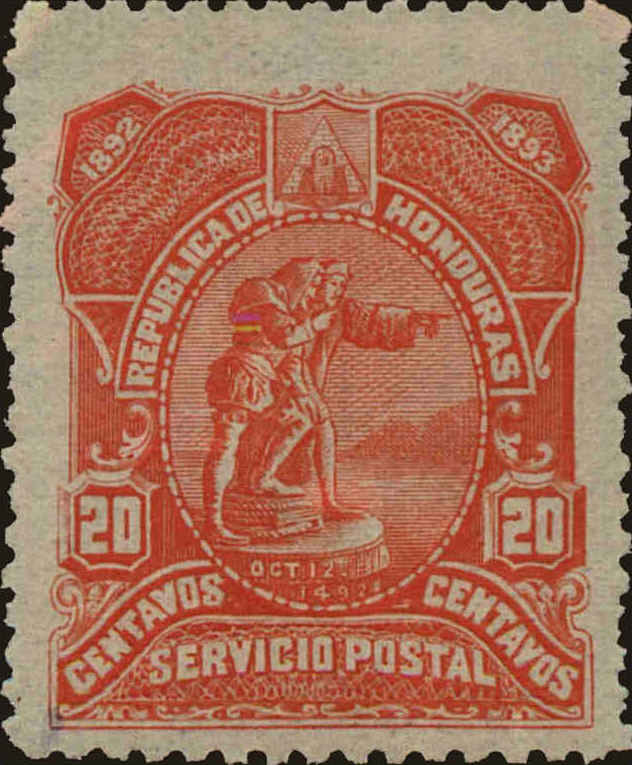 Front view of Honduras 69 collectors stamp