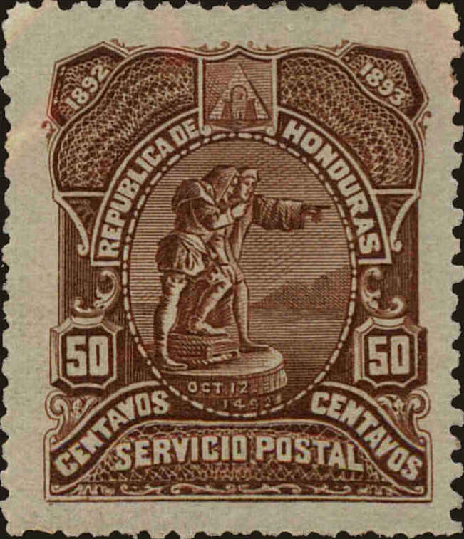 Front view of Honduras 73 collectors stamp