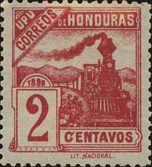 Front view of Honduras 104 collectors stamp