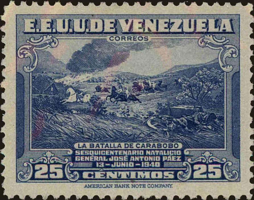 Front view of Venezuela 365 collectors stamp